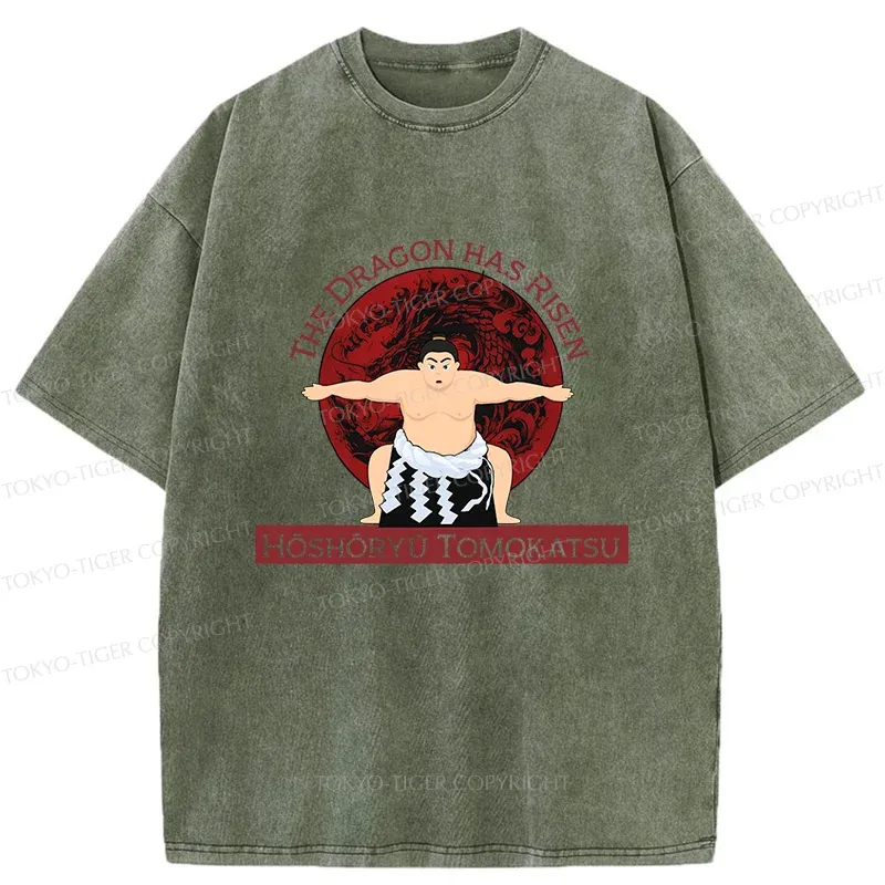 Tokyo-Tiger Japanese Sumo Wrestler Washed T-Shirt