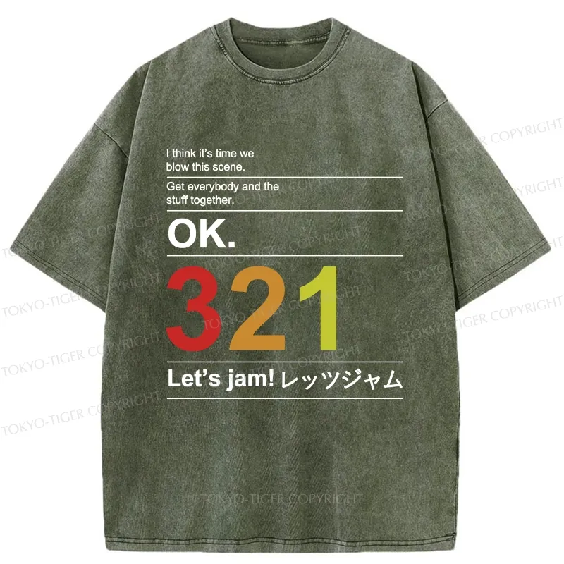 Tokyo-Tiger Let's Jam Washed T-Shirt