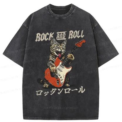 Tokyo-Tiger Rock Cool Cat Washed T-Shirt
