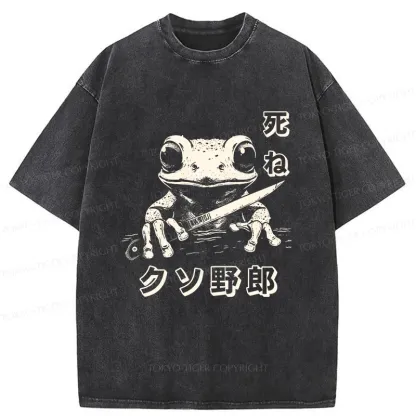Tokyo-Tiger Frog With Knife Washed T-Shirt