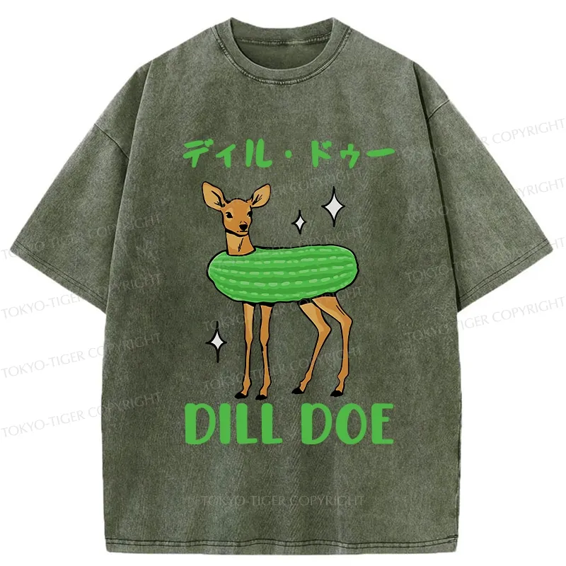 Tokyo-Tiger Dill Doe Funny Washed T-Shirt