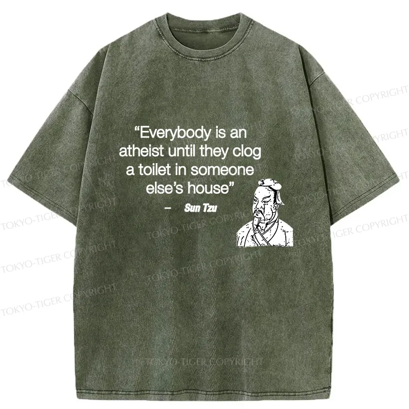 Tokyo-Tiger Funny Sun Tzu Saying Washed T-Shirt Sale