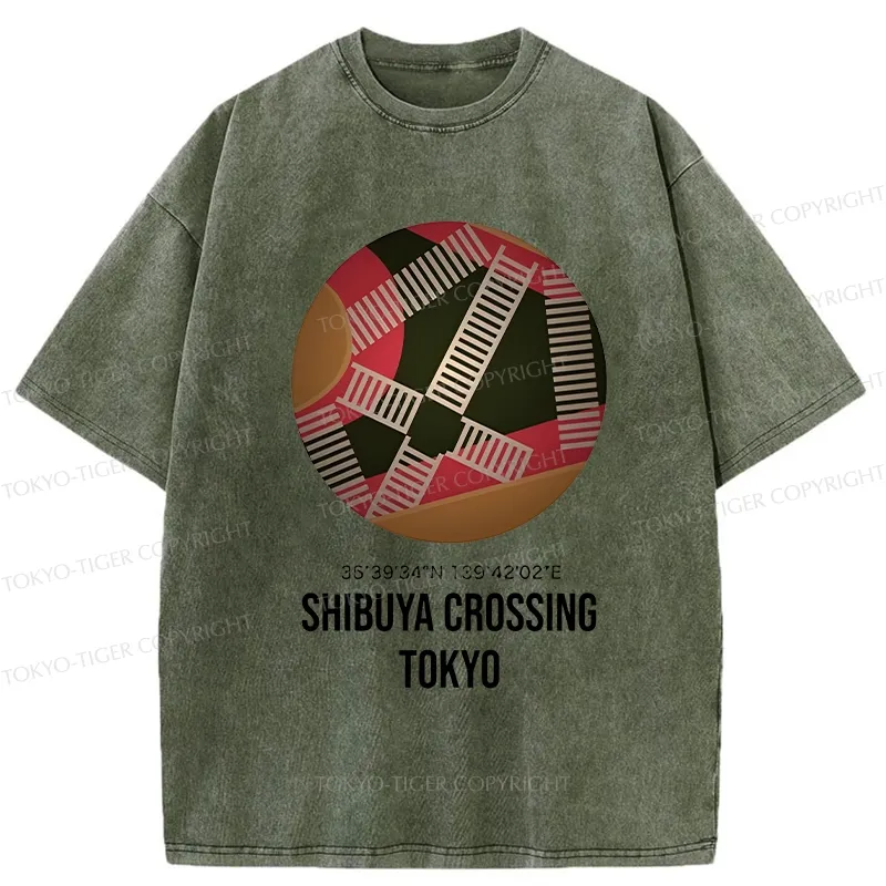 Tokyo-Tiger Shibuya Crossing Japan Washed T-Shirt