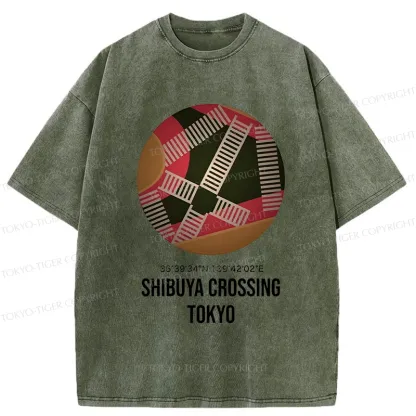 Tokyo-Tiger Shibuya Crossing Japan Washed T-Shirt