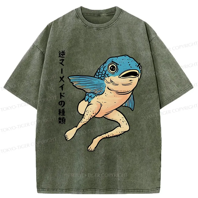 Tokyo-Tiger Types Of Reverse Mode Washed T-Shirt