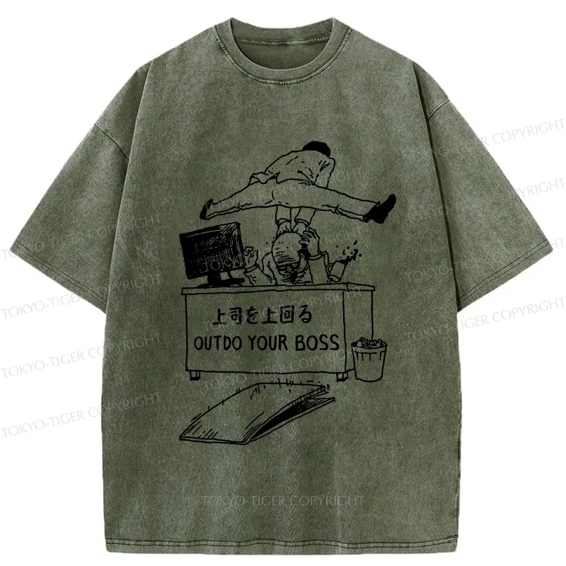 Tokyo-Tiger Outdo Your Boss Washed T-Shirt