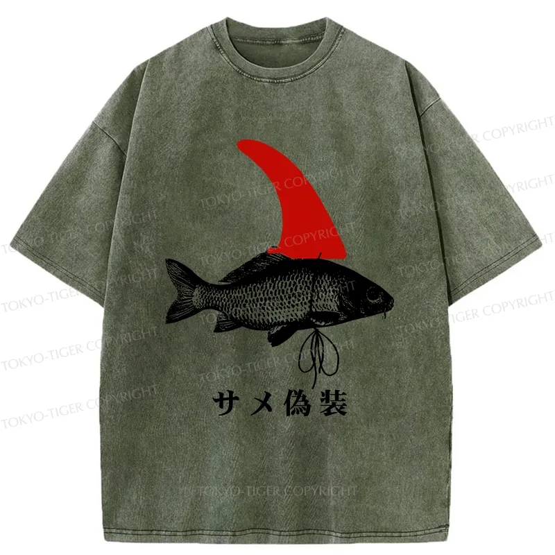 Tokyo-Tiger Camouflage Shark Washed T-Shirt