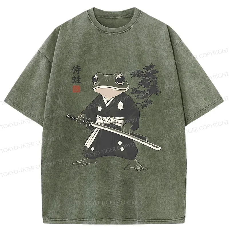 Tokyo-Tiger Samurai Frog Washed T-Shirt