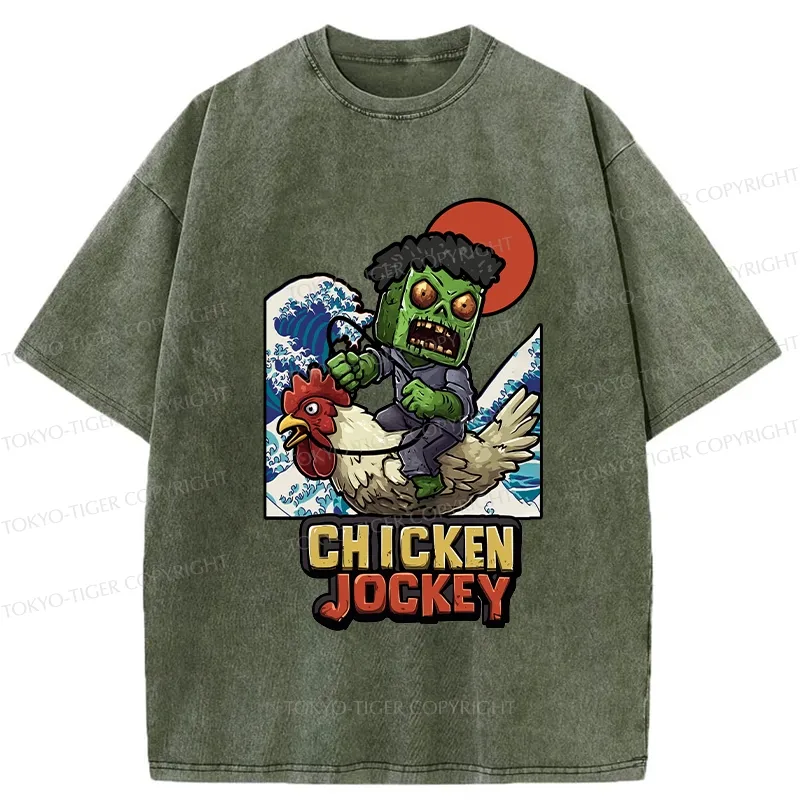 Tokyo-Tiger Chicken Jockey Washed T-Shirt