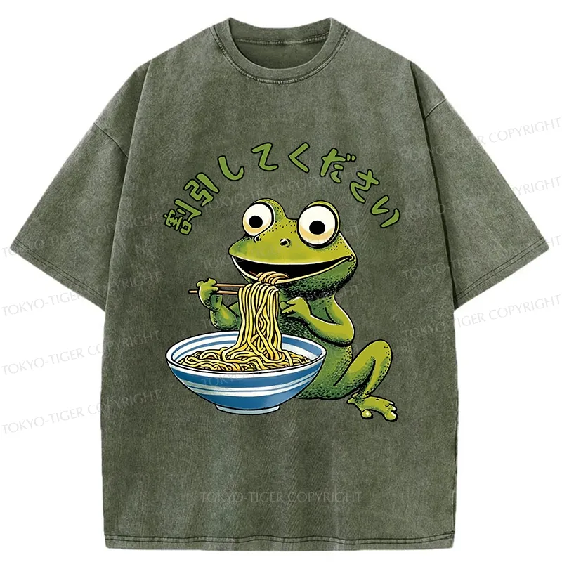 Tokyo-Tiger Please Give Frog A Discount Washed T-Shirt