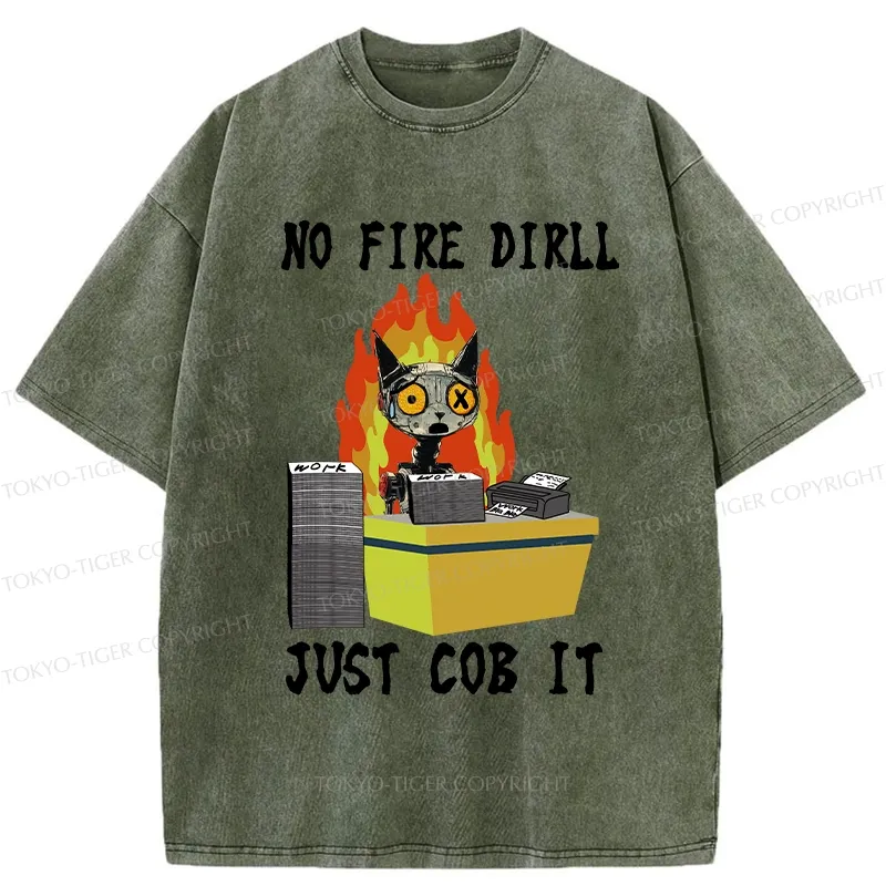 Tokyo-Tiger No Fire Drill Just Cob It Washed T-Shirt