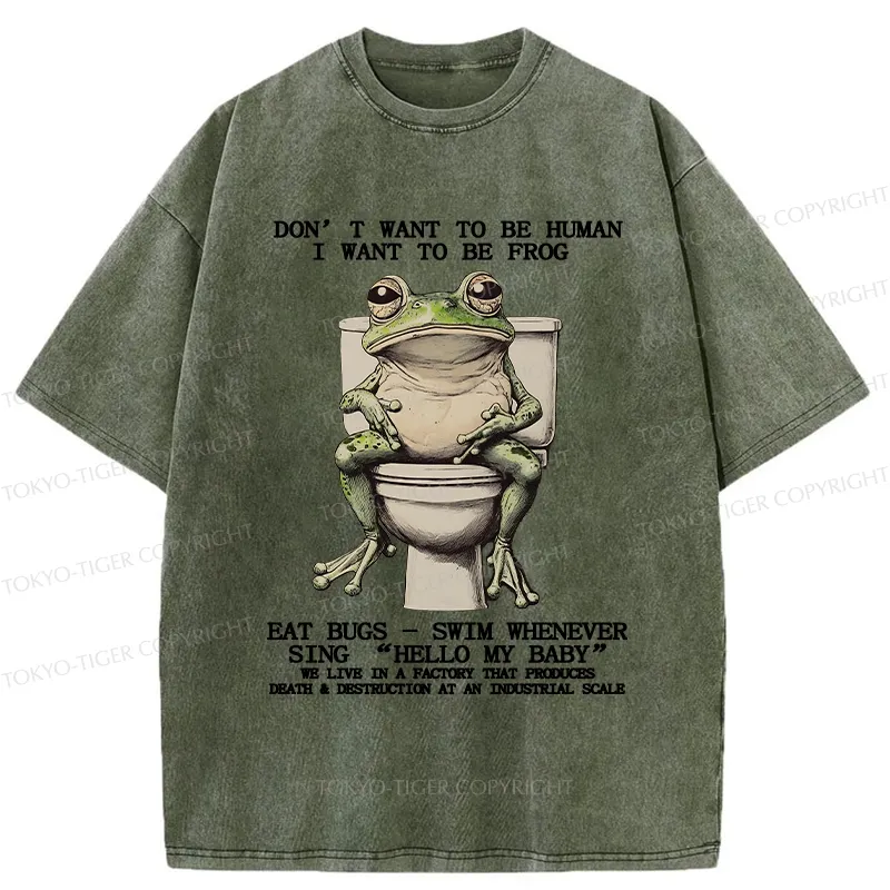 Tokyo-Tiger I Just Want To Be A Frog Washed T-Shirt