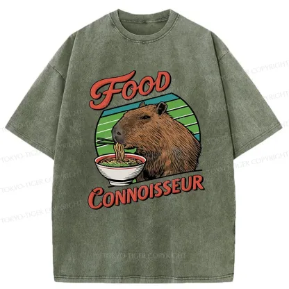 Tokyo-Tiger Gourmet Connoisseur Washed T-Shirt
