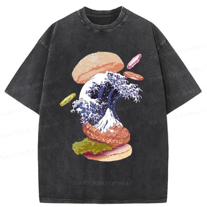 Tokyo-Tiger Delicious Burgers Washed T-Shirt