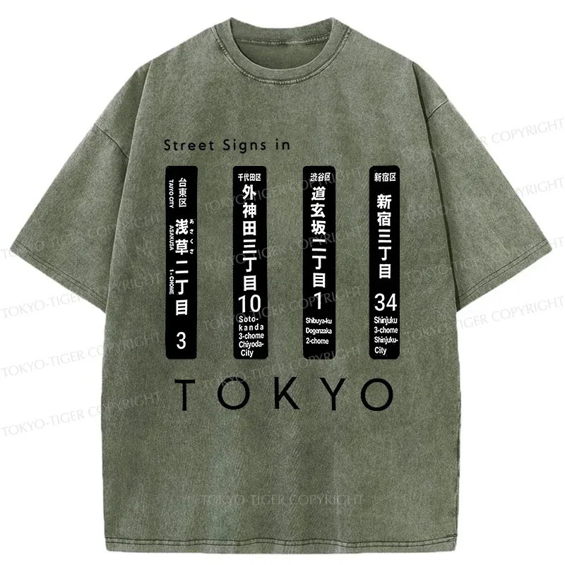 Tokyo-Tiger Tokyo Scenic Spot Washed T-Shirt