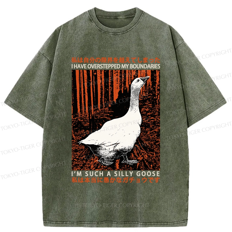 Tokyo-Tiger Such A Silly Goose Funny Washed T-Shirt