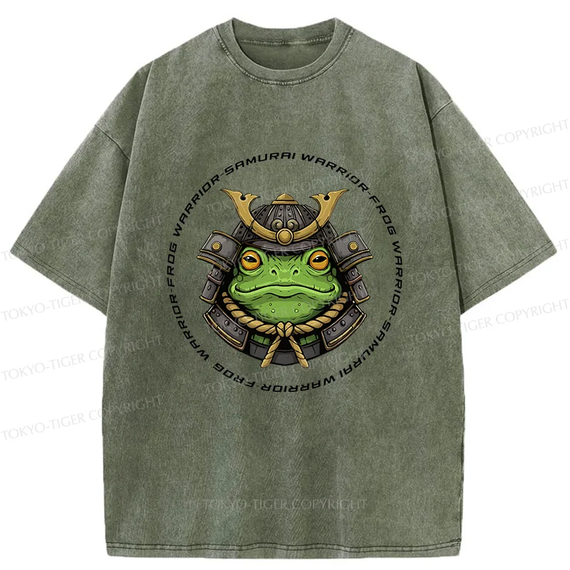 Tokyo-Tiger Serious Frog Warrior Washed T-Shirt