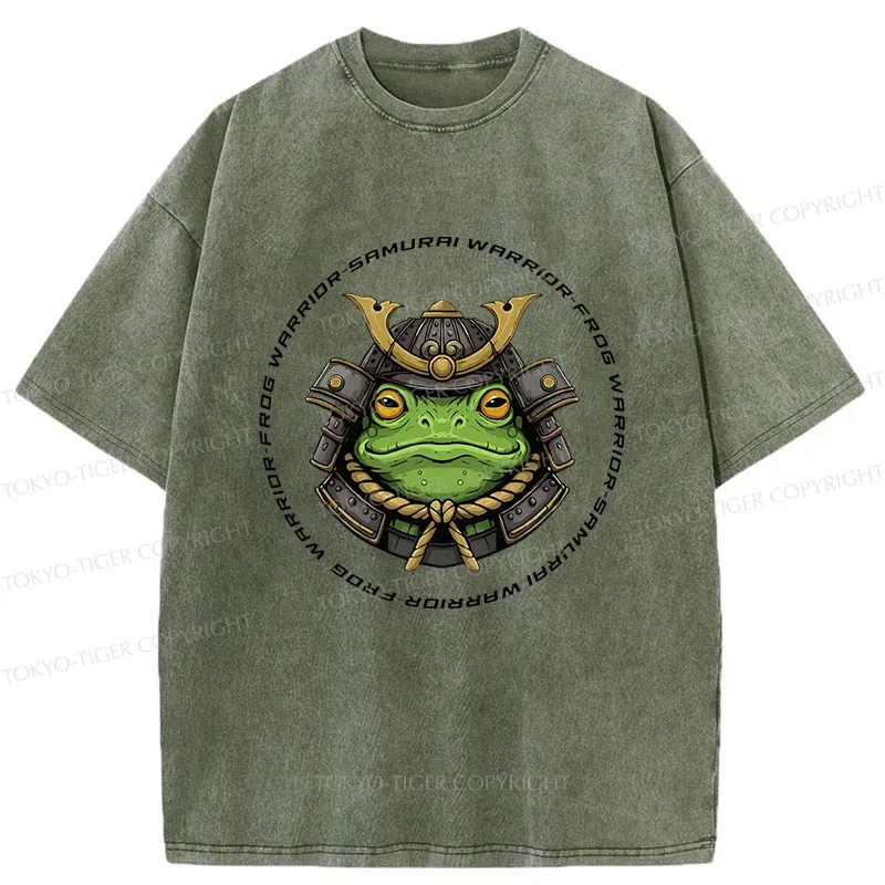 Tokyo-Tiger Serious Frog Warrior Washed T-Shirt