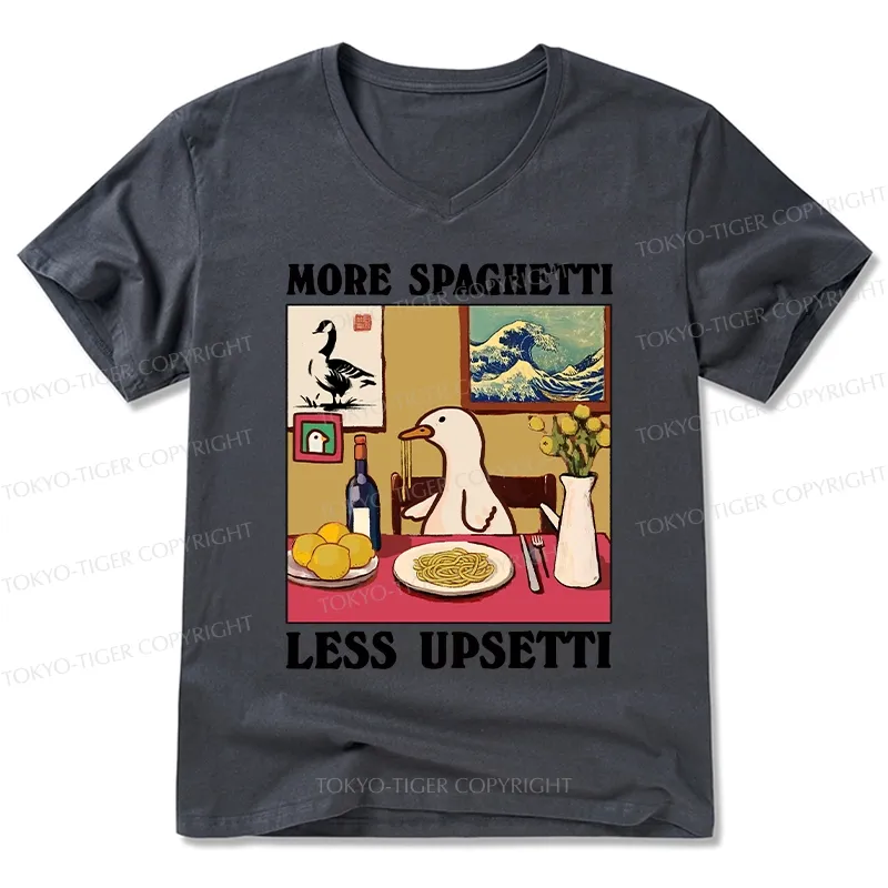 Tokyo-Tiger More Spaghetti Less Upsetti Goose V-Neck Classic T-Shirt