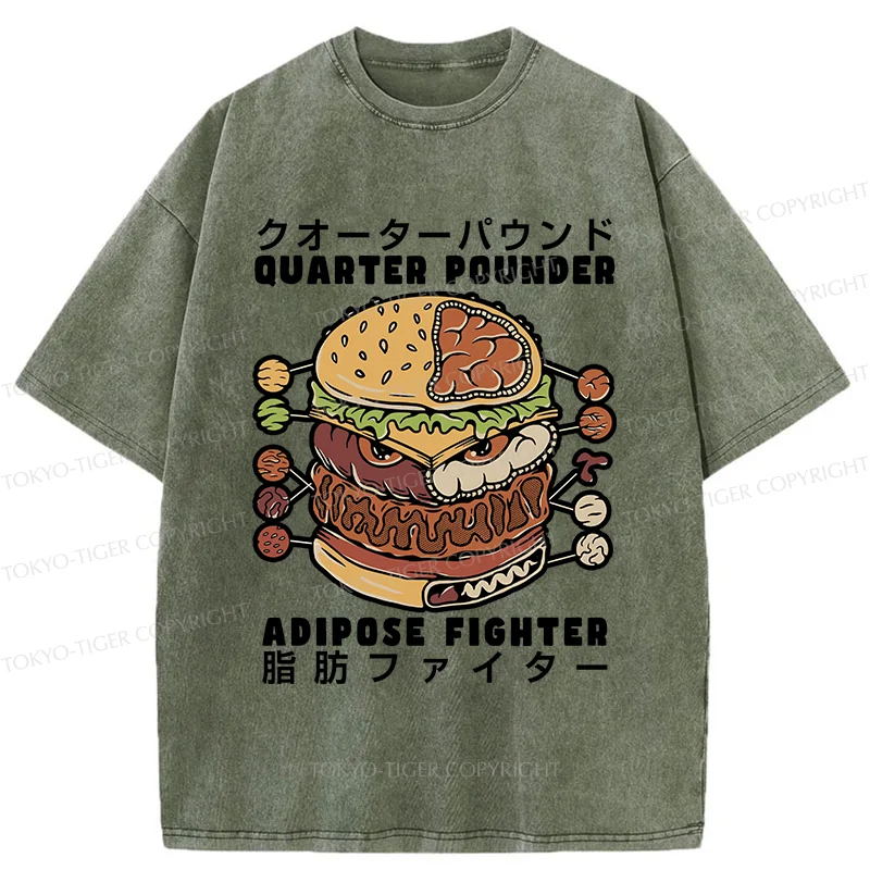 Tokyo-Tiger Big Mac Hamburger Washed T-Shirt