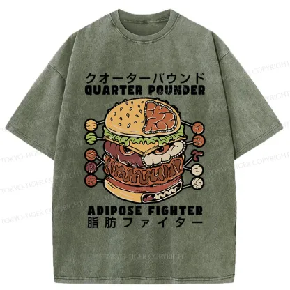 Tokyo-Tiger Big Mac Hamburger Washed T-Shirt
