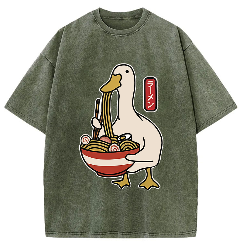 Tokyo-Tiger Ramen Lover Goose Washed T-Shirt