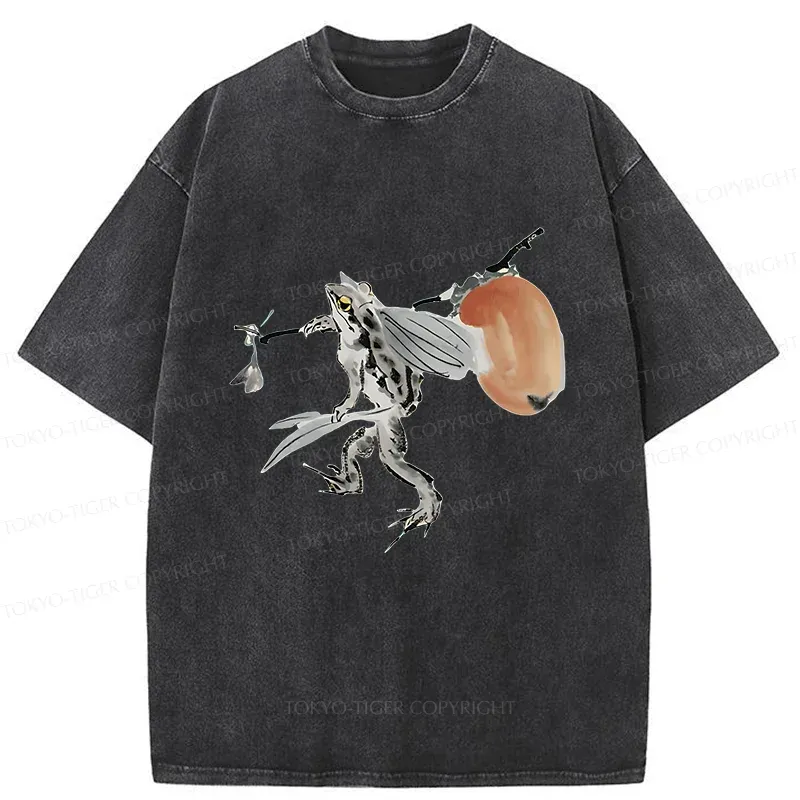 Tokyo-Tiger Frog About To Travel Washed T-Shirt