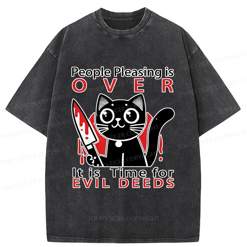 Tokyo-Tiger Mischievous Kitten Washed T-Shirt