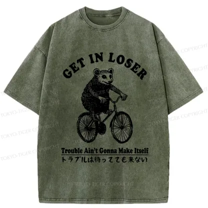 Tokyo-Tiger Get In Loser Opossum Washed T-Shirt