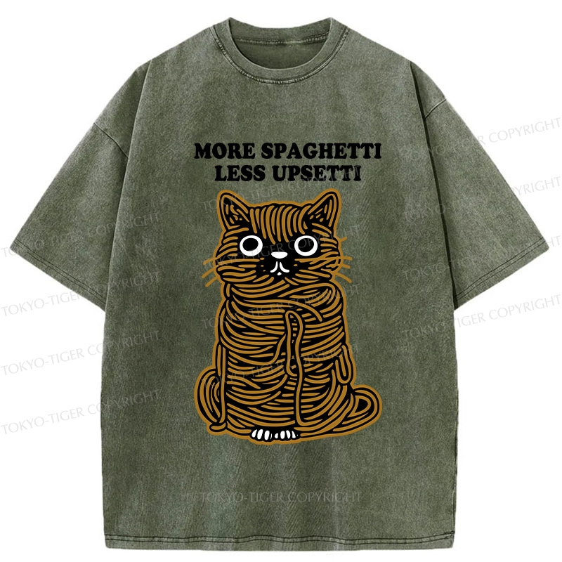 Tokyo-Tiger More Spaghetti Less Upsetti Cat Washed T-Shirt