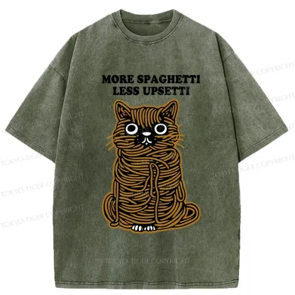 Tokyo-Tiger More Spaghetti Less Upsetti Cat Washed T-Shirt