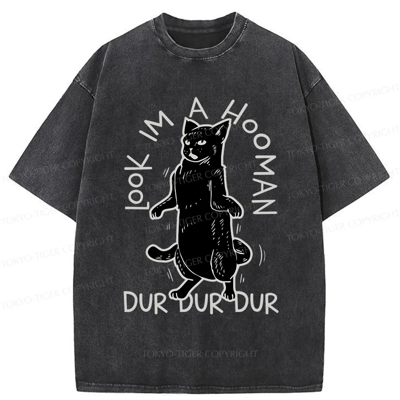 Tokyo-Tiger Dancing Cat Washed T-Shirt