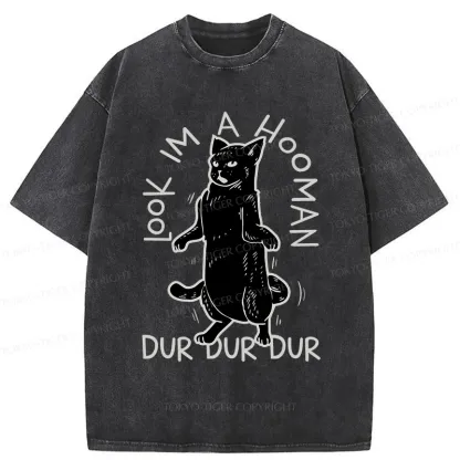 Tokyo-Tiger Dancing Cat Washed T-Shirt