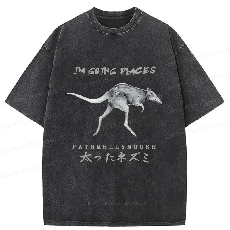 Tokyo-Tiger Long-Legged Mouse Washed T-Shirt