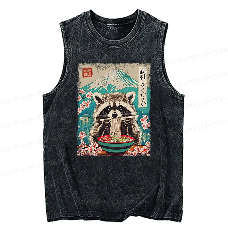 Tokyo-Tiger Please Give Raccoon A Discount Washed Tank