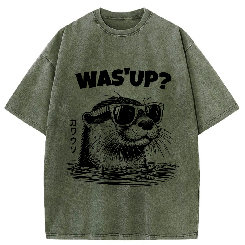 Tokyo-Tiger Was'up Otter Washed T-Shirt