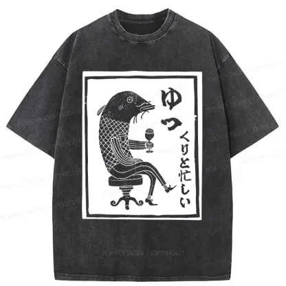 Tokyo-Tiger Retro Fishman Washed T-Shirt