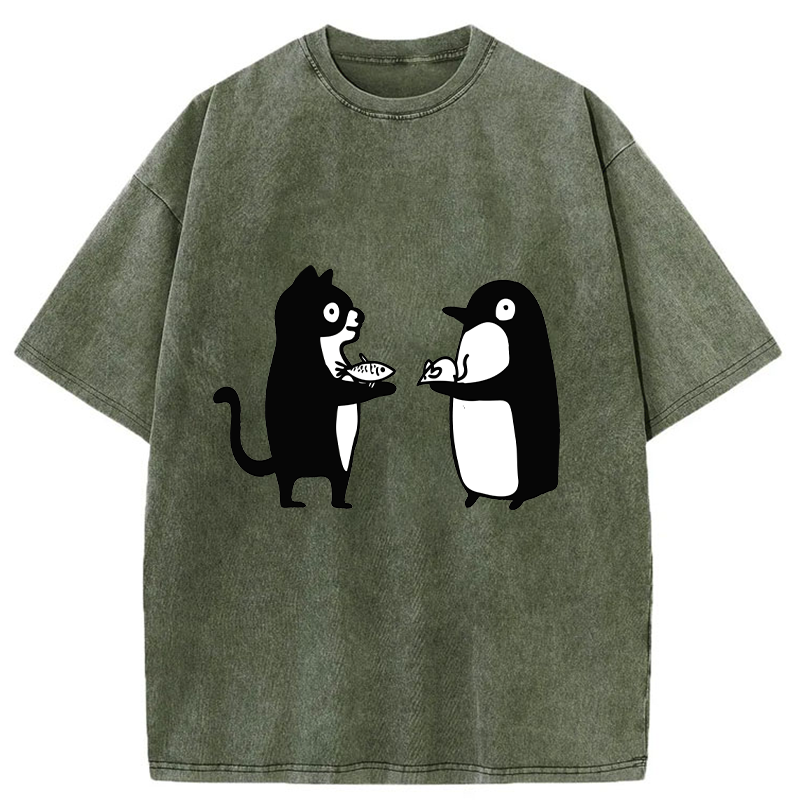 Tokyo-Tiger Funny Food Swaps Washed T-Shirt