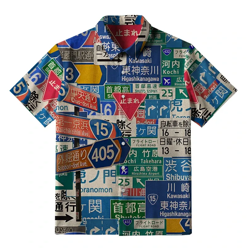Tokyo-Tiger Japanese Urban Navigation Aloha Hawaiian Shirt Sale