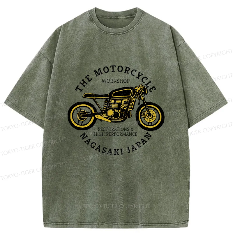 Tokyo-Tiger Japanese Motorcycle Washed T-Shirt