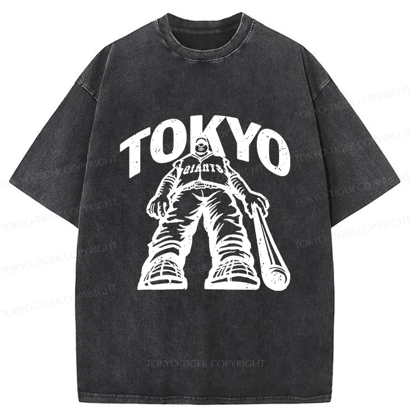 Tokyo-Tiger Japanese Baseball Washed T-Shirt