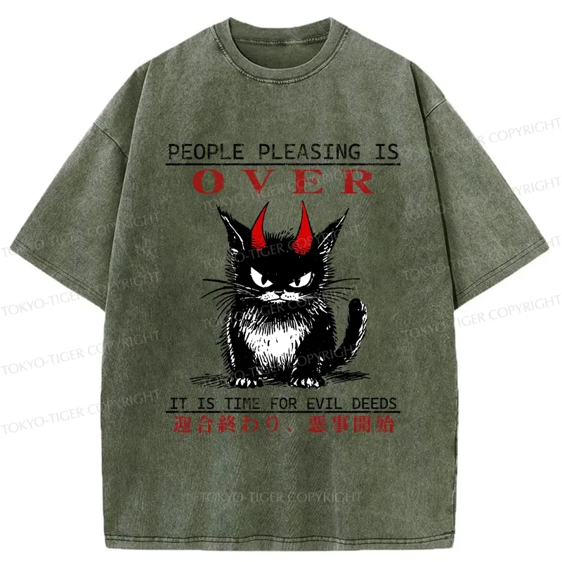Tokyo-Tiger It Is Time For Evil Deeds Washed T-Shirt