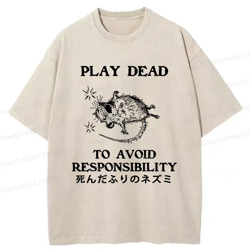 Tokyo-Tiger Escapist Mouse Washed T-Shirt