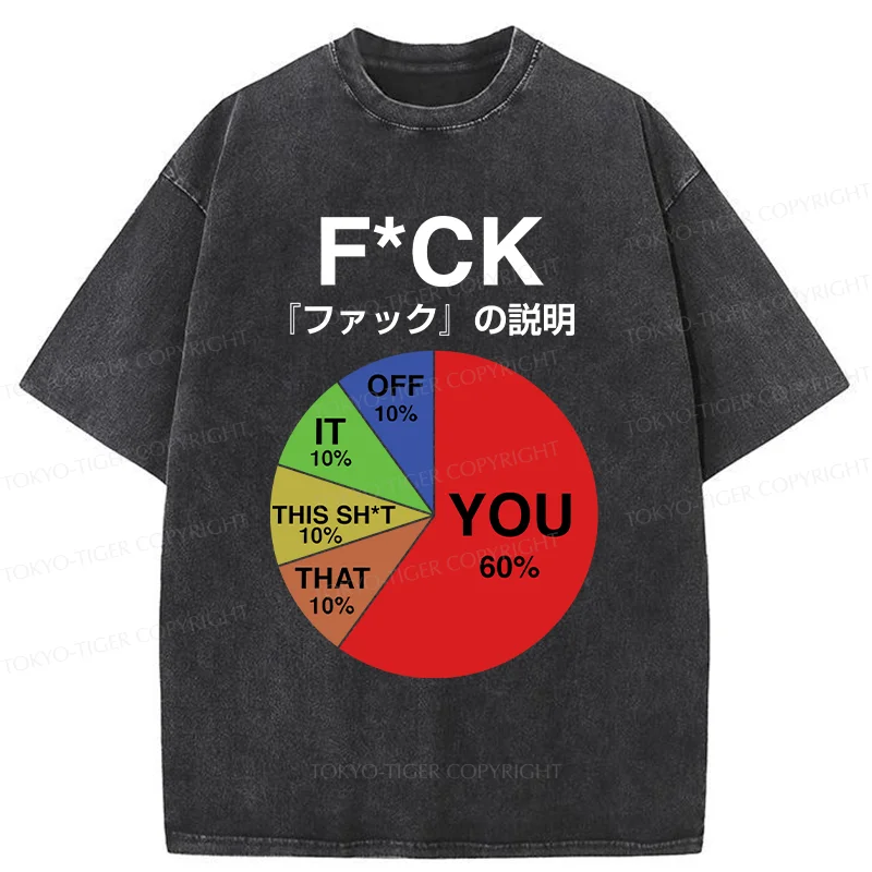 Tokyo-Tiger Proportion Of Main Word Combination Washed T-Shirt