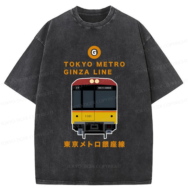 Tokyo-Tiger Tokyo Metro Ginza Line Washed T-Shirt