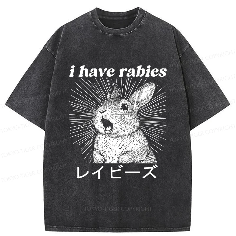 Tokyo-Tiger Funny Rabbit Washed T-Shirt