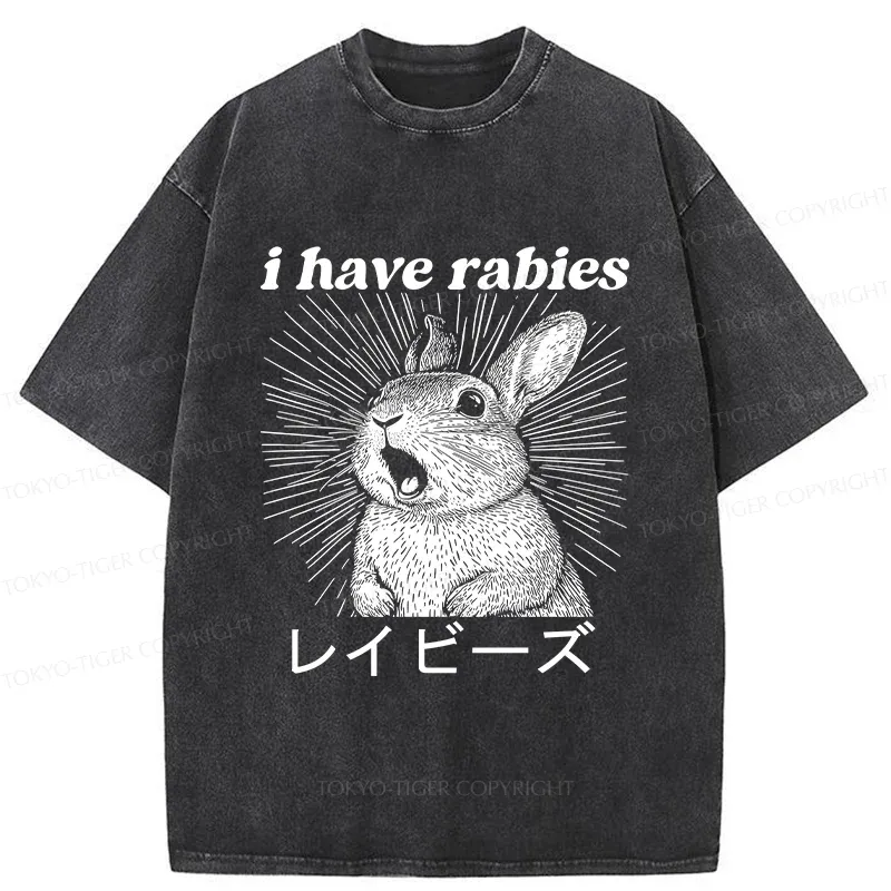 Tokyo-Tiger Funny Rabbit Washed T-Shirt