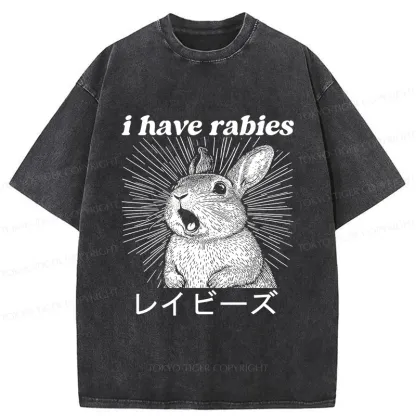 Tokyo-Tiger Funny Rabbit Washed T-Shirt