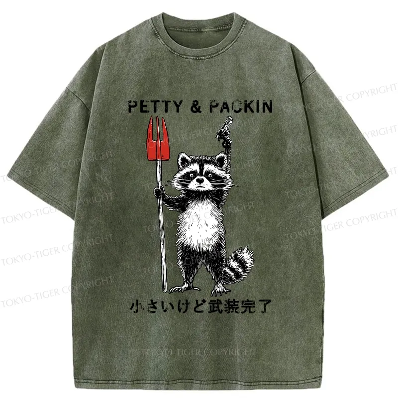 Tokyo-Tiger Fully Equipped Raccoon Washed T-Shirt