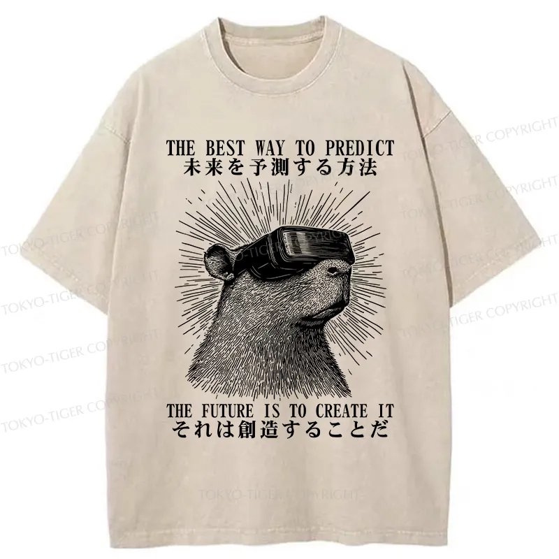Tokyo-Tiger How To Predict The Future Washed T-Shirt